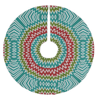 Hypnotic mandalaic flower brushed polyester tree skirt