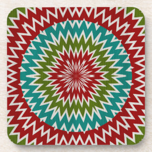 Hypnotic mandalaic flower coaster
