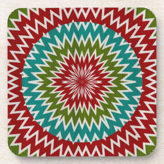 Hypnotic mandalaic flower coaster