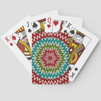 Hypnotic mandalaic flower playing cards