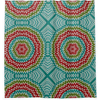 Hypnotic mandalaic flower shower curtain