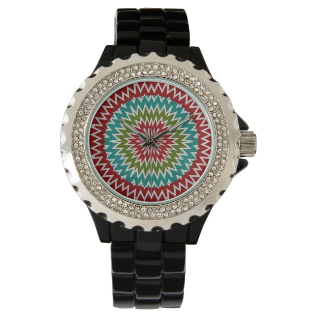 Hypnotic mandalaic flower watch (Front)