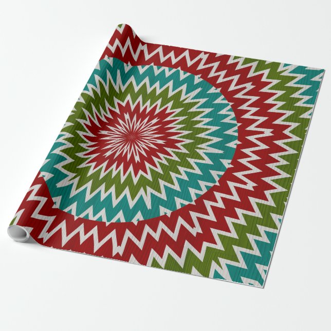 Hypnotic mandalaic flower wrapping paper (Unrolled)