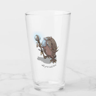 Hypnotic Mystic Armadillo Shaman And Staff Cartoon Glass