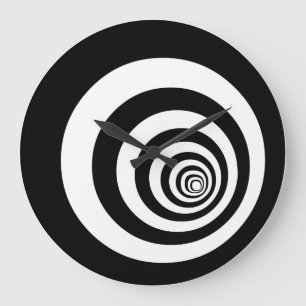 Hypnotic Optical Illusion Concetric Circles Large Clock