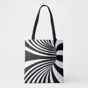Hypnotic Optical Illusion Design Tote Bag