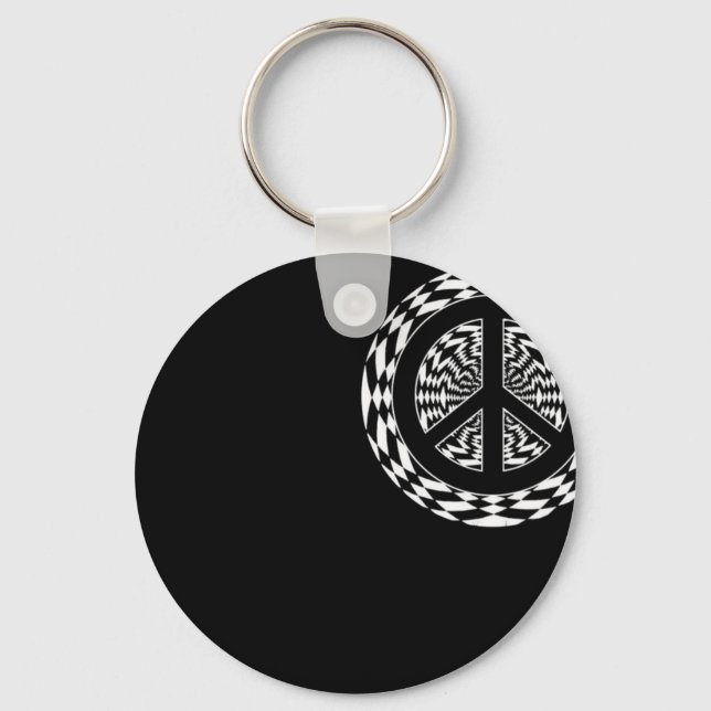 HYPNOTIC PEACE SIGN KEY RING (Front)