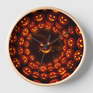 Hypnotic Pumpkin Vortex Clock | Halloween Glow Art
