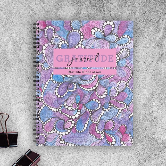 Hypnotic Purple Organic Swirls Gratitude Journal (Creator Uploaded)