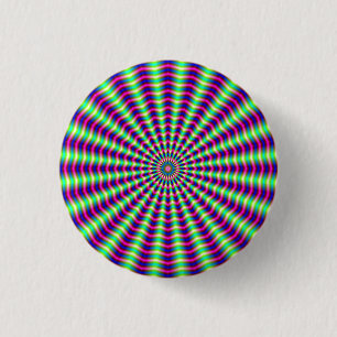 Hypnotic Rings and Beams 3 Cm Round Badge