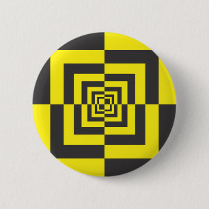 Hypnotic squares 6 cm round badge