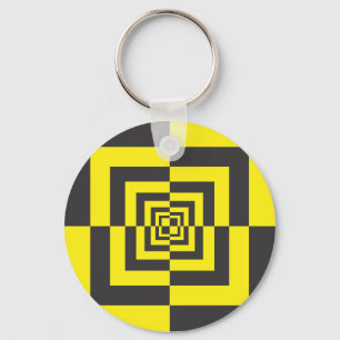 Hypnotic squares key ring