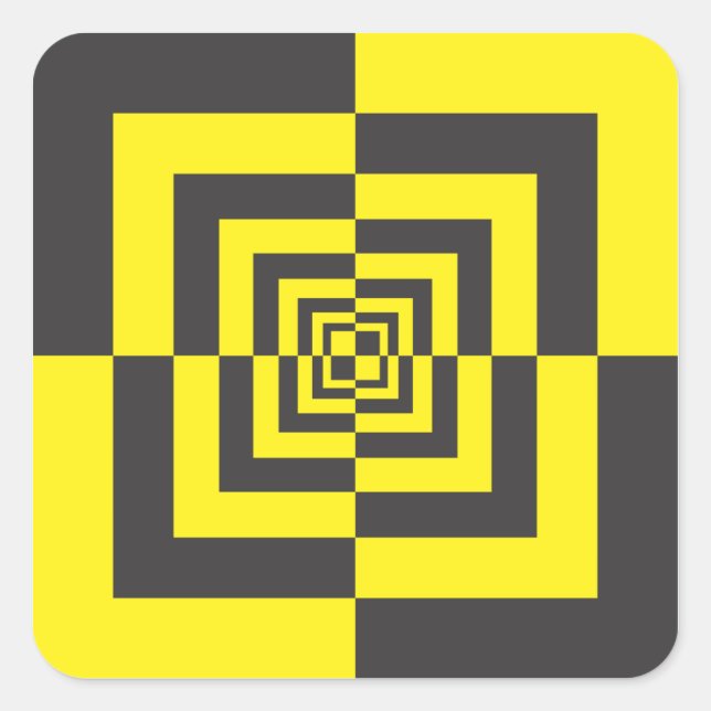 Hypnotic squares square sticker (Front)
