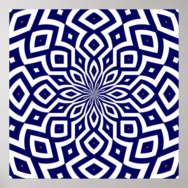 Hypnotic Squiggle pattern Poster (Front)