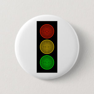 Hypnotic Stoplight 6 Cm Round Badge