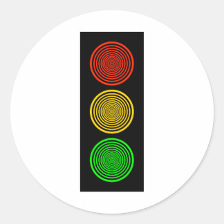 Hypnotic Stoplight Classic Round Sticker