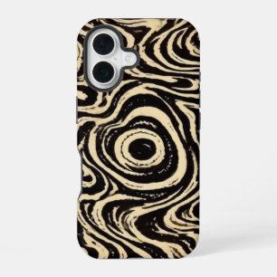 Hypnotic Swirl Black & Cream Abstract Phone Case
