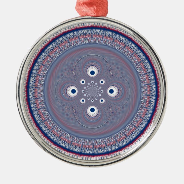 Hypnotic Symmetry: Abstract Geometric Art Metal Tree Decoration (Front)
