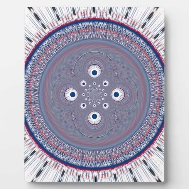 Hypnotic Symmetry: Abstract Geometric Art Plaque (Front)
