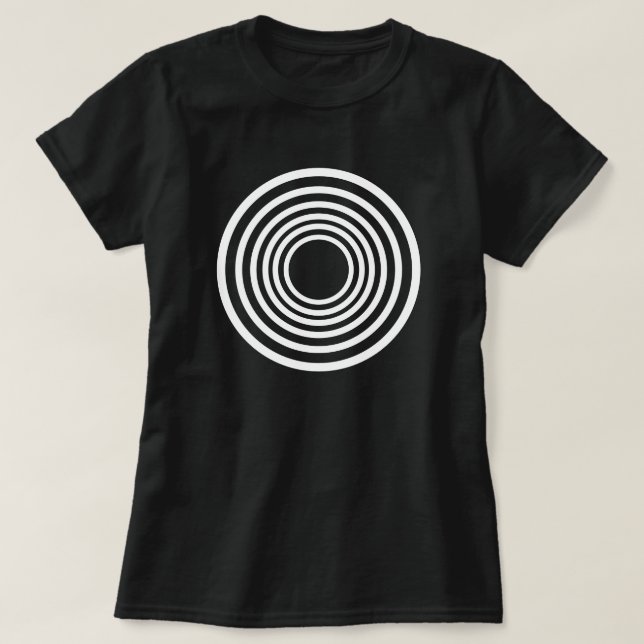 Hypnotic t shirt with psychedelic round circles (Design Front)
