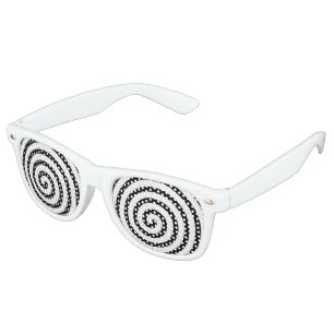 Hypnotised Black & White Retro Sunglasses