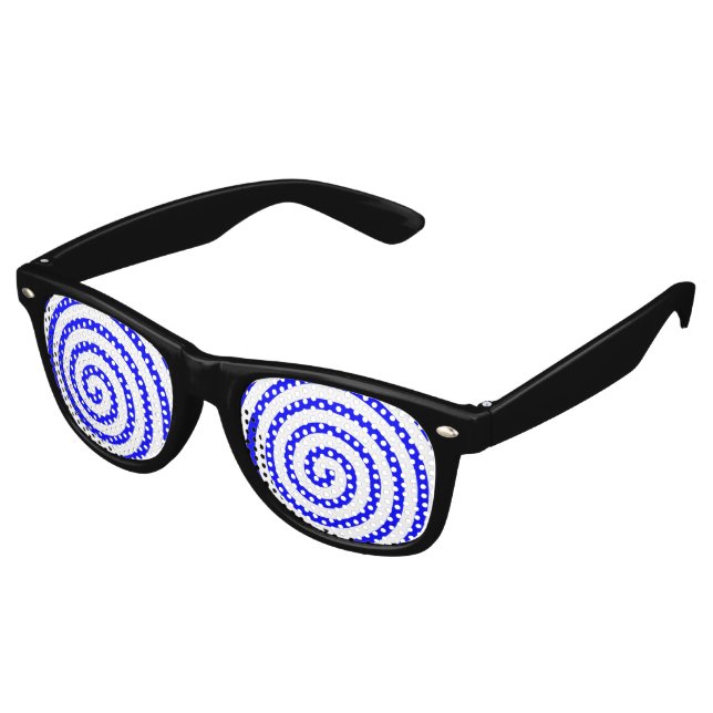 Hypnotised Blue Retro Sunglasses (Angled)
