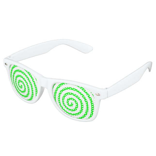 Hypnotised Green Retro Sunglasses (Angled)
