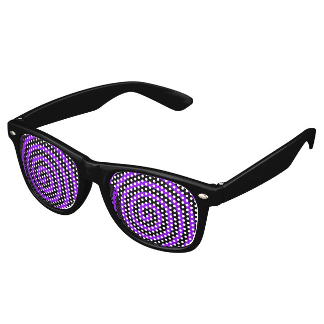 Hypnotised Purple Black Retro Sunglasses (Angled)