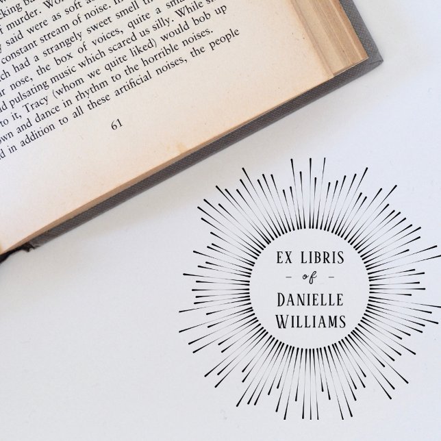 Hypnotising Sun Rays Ex Libris Custom Name Library Rubber Stamp (Creator Uploaded)