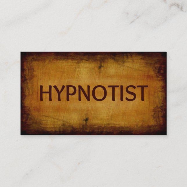 Hypnotist Antique Wood Grain Business Card (Front)