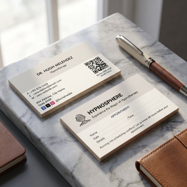 Hypnotist Clinic Business | Minimalist Appointment Card (Creator Uploaded)