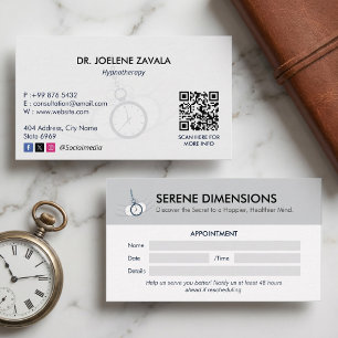 Hypnotist Clinic Business   Minimalist Appointment Card