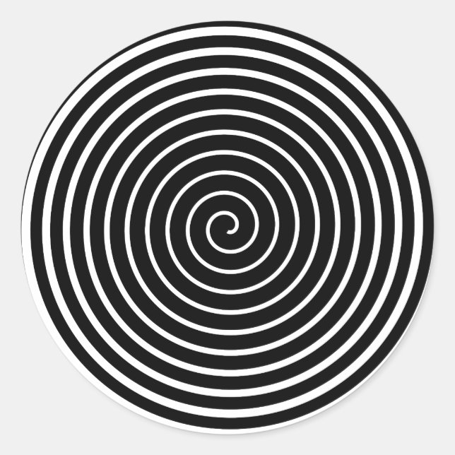 Hypnotizer Black Classic Round Sticker (Front)