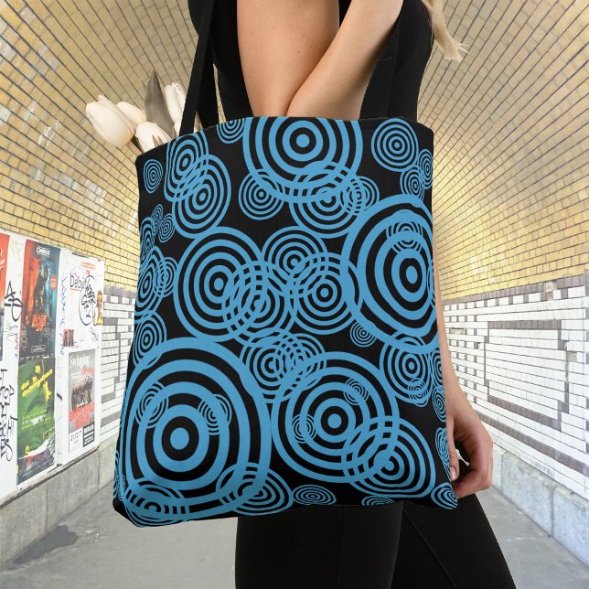 Hypnotizing circles - blue tote bag (Creator Uploaded)