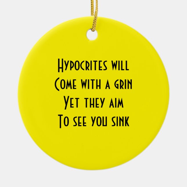 Hypocrites Ceramic Tree Decoration (Front)