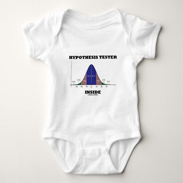 Hypothesis Tester Inside (Bell Curve Humour) Baby Bodysuit (Front)
