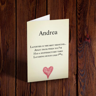 Hysterectomy Recovery Funny Customisable Card