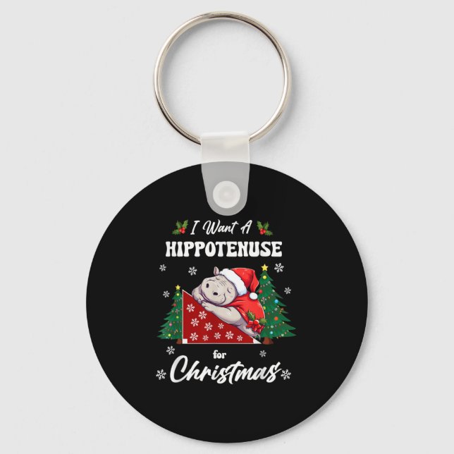Hytenuse Christmas Math Teacher Kids I Want Hiptam Key Ring (Front)