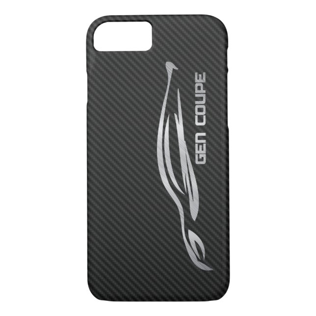 Hyundai Genesis Coupe - Silver on Faux Carbon Case-Mate iPhone Case (Back)