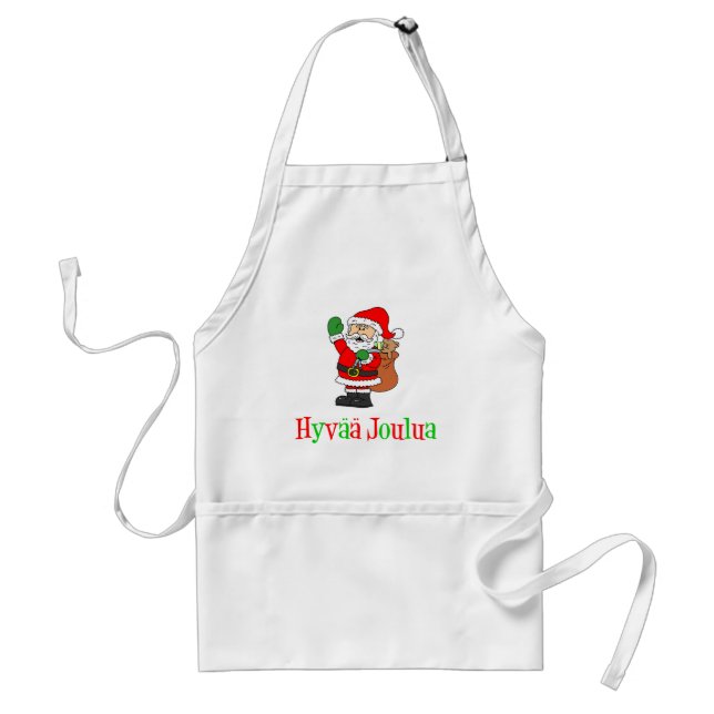 Hyvaa Joulua Finnish Christmas Santa Standard Apron (Front)