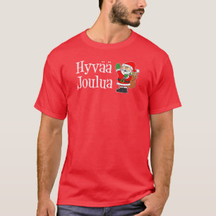 Hyvaa Joulua Finnish Christmas Santa T-Shirt