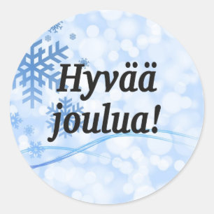 Hyvää joulua! Merry Christmas in Finnish bf Classic Round Sticker