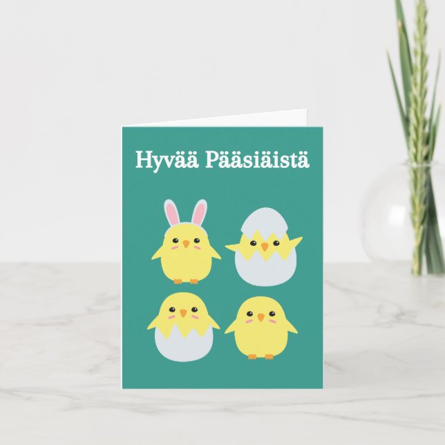 Hyvää Pääsiäistä, Finnish Happy Easter  Card (Front)
