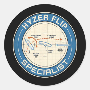 Hyzer Flip Specialist Disc Golf Technique Design  Classic Round Sticker