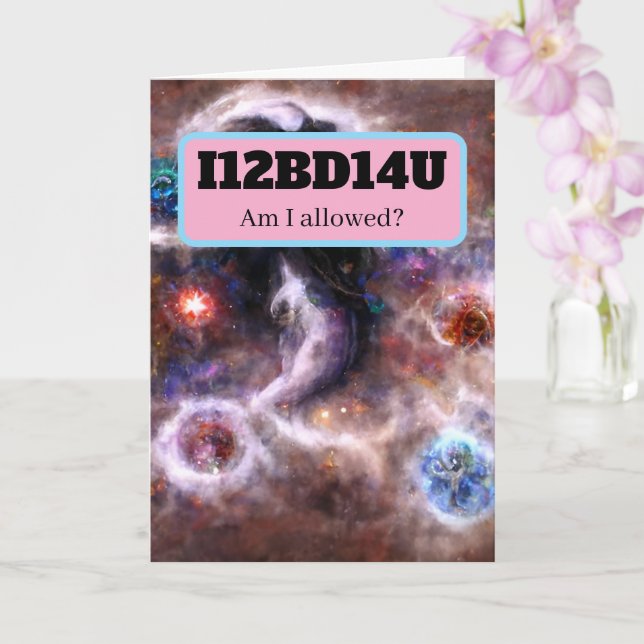 I12BD14U Nerdy Word Riddle Read Slowly Card (Orchid)