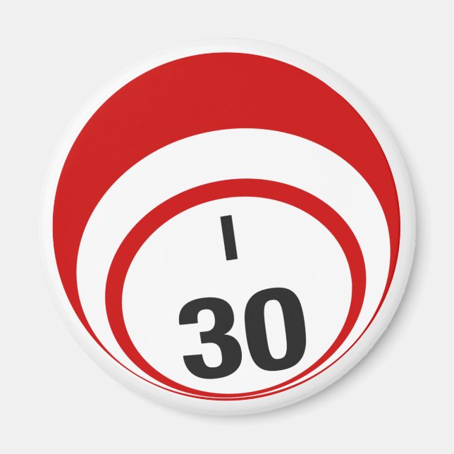 I30 bingo ball fridge magnet (Front)