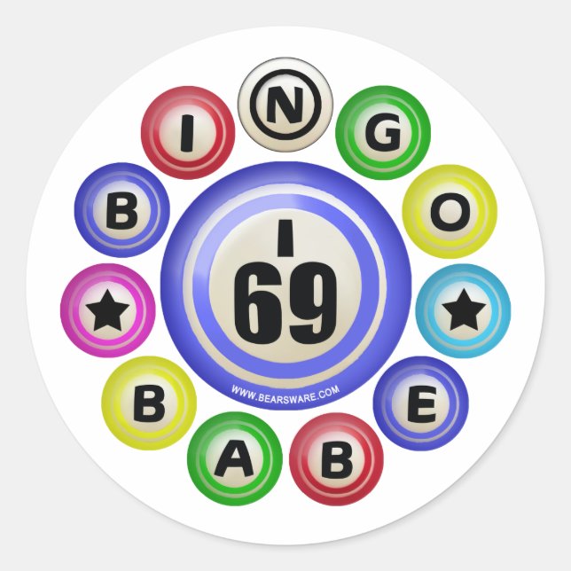 I69 Bingo Babe Classic Round Sticker (Front)