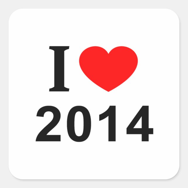 I ❤️ 2014 I LOVE 2014 I HEART 2014 SQUARE STICKER (Front)