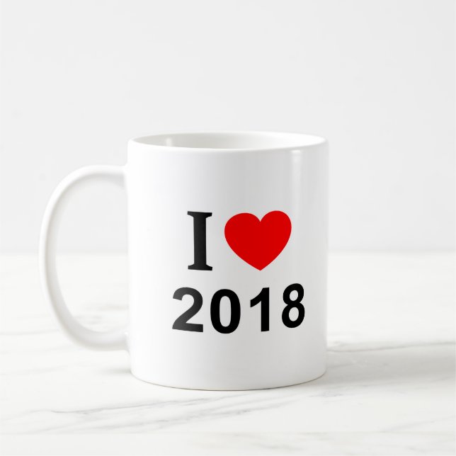 I ❤️ 2018 I LOVE 2018 I HEART 2018 Mug (Left)