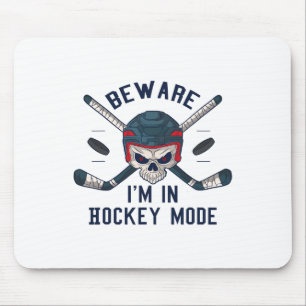 I'm In Hockey Mode - Hockey Player Skull Mouse Pad